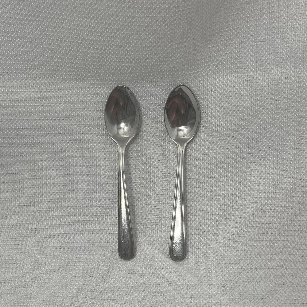 Vintage Centry Korea Stainless Steel Spoons Set of 2 Mid Century Flatware